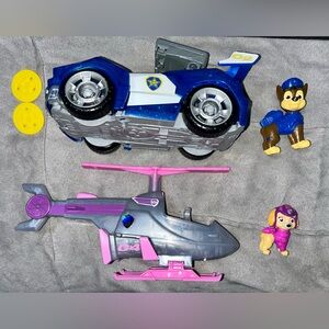 PAW Patrol The Movie Chase & Skye Figures/Vehicles - EXCELLENT CONDITION